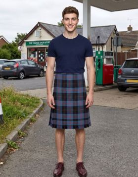 Angus Ancient Tartan Kilt with Double Buckle Straps & Knife Pleats