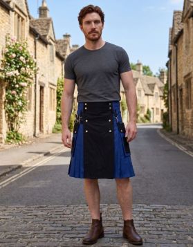 Black and Blue Utility Kilt