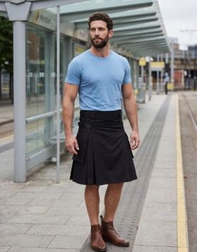Black Cotton Drill Lautreamont Gaultier Kilt