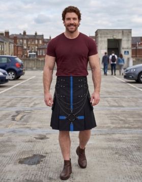 Black Gothic Apron Kilt with Chains