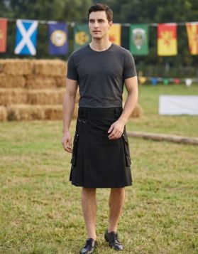 Black Punk Rock Utility Kilt