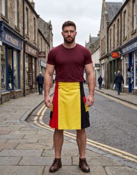 Black Red Yellow Multi-Tone Cargo Kilt