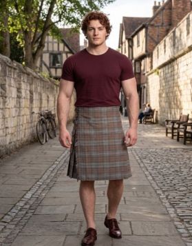 Black Watch Weathered Tartan Kilt with a Rugged, Timeworn Look