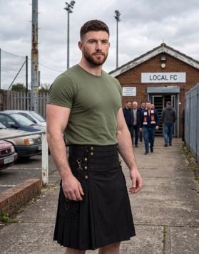 Black Work Kilt with Nylon Straps