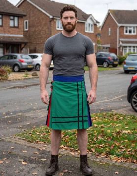  Blue Orange Three-Tone Fashion Kilt