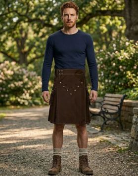 Brown Victory Cargo Utility Kilt
