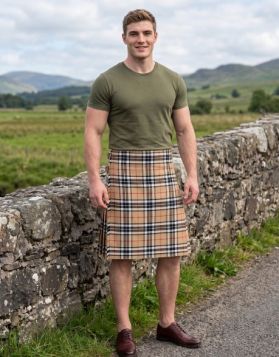 Camel Thompson Tartan Kilt
