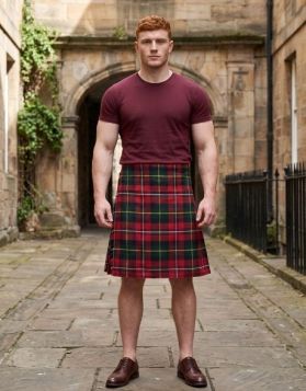 Boyd Tartan Kilt with Double Buckle Straps & Knife Pleats