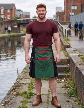 Green and Black Gothic Apron Kilt