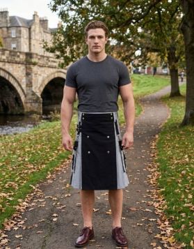 Grey & Black Two-Tone Utility Hybrid Kilt