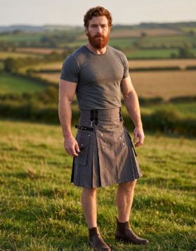 Grey Modern Utility Kilt