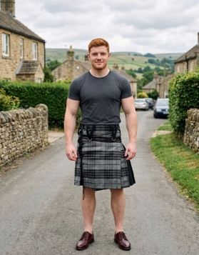 Grey Watch Tartan Box Pleated Hybrid Kilt