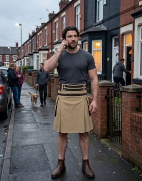 Khaki Nylon Strap Utility Kilt