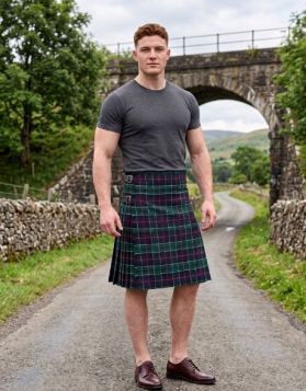 Leslie Tartan Kilt with Double Buckle Straps & Knife Pleats