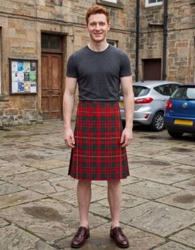 MacKinnon Tartan Kilt with Double Buckle Straps & Knife Pleats