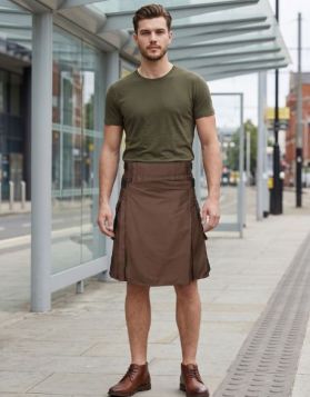 Men's Lautreamont Brown Utility Kilt