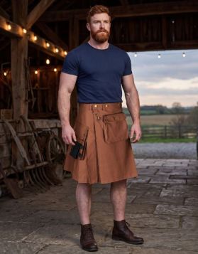 Men's Brown Working Utility Kilt