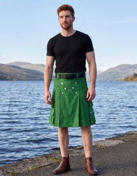 Men's Green Contemporary Utility Kilt