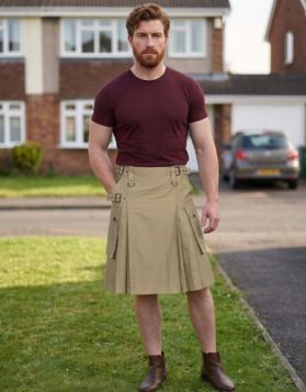 Men's Khaki Utility Kilt