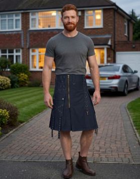 Men's Navy Blue Kilt