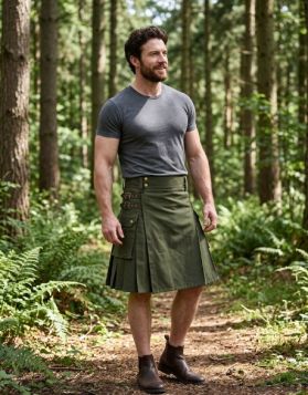 Men's Olive Green Utility Kilt