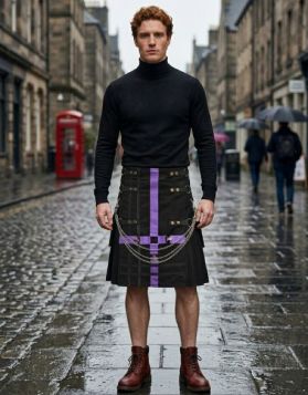 Modern Black Wedding Utility Kilt