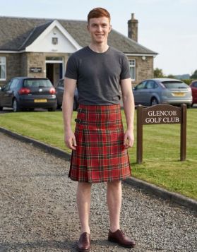 Munro Tartan Kilt with Double Buckle Straps & Knife Pleats