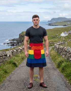 Rainbow Pride Hybrid Kilt with Front Pocket