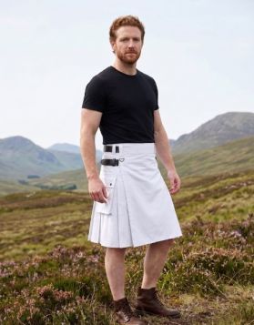 Scottish Men's Lautreamount White Utility Kilt